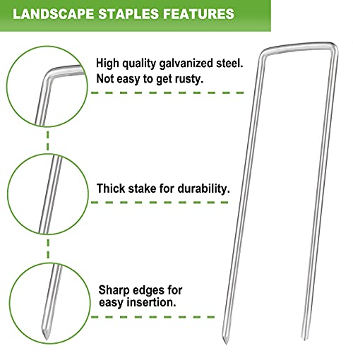 Harnestle Garden Stakes 100 Pack, 6 Inch 11 Gauge Galvanized Landscape