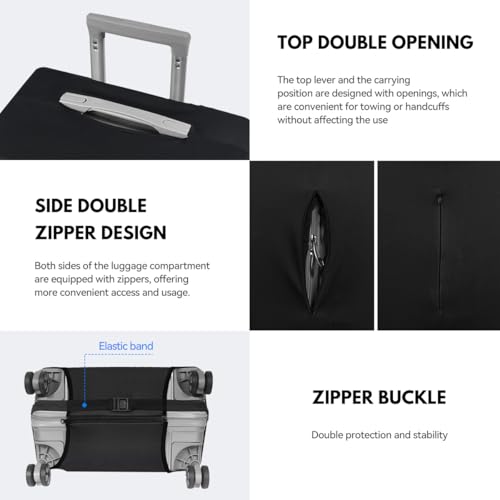 T Tersely Travel Luggage Cover Spandex Suitcase Protector Washable Baggage Covers (for 48cm/18"-80cm/30" luggage) Premium Elasticated Luggage Protector -Go Travel (H748, M（58cm/22"-63cm/24"）)