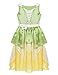 iiniim Little Girls Princess Dress up Cosplay Fairy Tale Fancy Costumes Halloween Party Gowns Light Green&Yellow 5-6