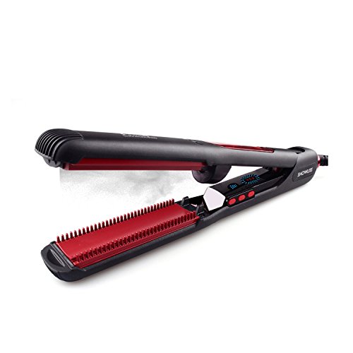 Steam Hair Straightener, Flat Iron, Hair Flat Iron Straightener with STEAM Technology & 5D Curved Surface Heating Panel
