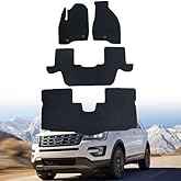 Mythoria Car Floor Mats Full Set Fit for Ford Explorer Base Sport XLT Limited 2011 2012 2013 2014 | All-Weather Protection,Black, Velour Carpet | Waterproof, with Anti-Slip Backing