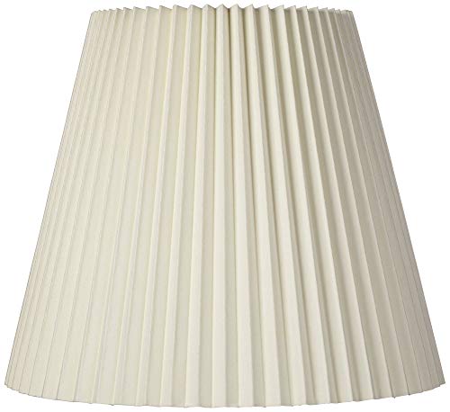 Ivory Pleated Lamp Shade Traditional Unlined with Harp 10x17x14.75 (Spider) - Brentwood