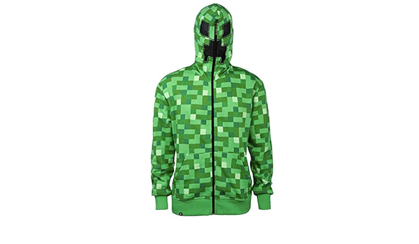 minecraft creeper zip up hoodie