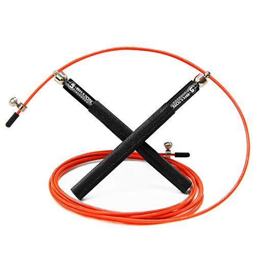 5BILLION Speed Jump Rope - Orange - 360 Swivel ball - Work for Double Unders, WOD, MMA - Includes Carry Case, Spare Screw Kit & Replacement Bag - Thumbnail 6