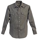 Gioberti Mens Casual Western Solid Long Sleeve Shirt With Pearl Snaps, Gray, X Large