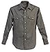 Gioberti Mens Casual Western Solid Long Sleeve Shirt With Pearl Snaps, Gray, X Large