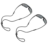 Chums Adjustable 3mm Rope Eyeglass and Sunglass Retainer / Strap, Universal Fit, Black (2 Pack)
