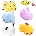 LEEHUR 5Pcs Advanced Mochi Squishy Toys Animal Party Favors Prizes Squishies Squeeze Kawaii Funny Soft Stress and Anxiety Relief ADHD ADD for Kids Adults Easter Gifts Easter Basket Stuffers Fillers