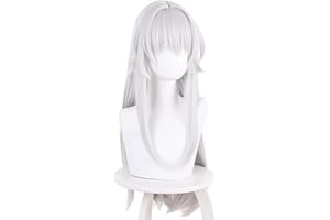 XiongXiongLe Long Straight White Wig for Women Cosplay Clara Heat Resistant Synthetic Hair Replacement Wig Girls Cos Honkai Star Rail Party Halloween Christmas(Clara)