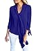 FARYSAYS Women's Casual Chiffon Tie-bow Neck Long Sleeve Tie Cuff Blouse Tops Blue X-Large