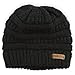 Kids Cable Knit Beanie for Girls & Boys - Baby & Toddler Winter Hats for Children Ages 2 & Up Black