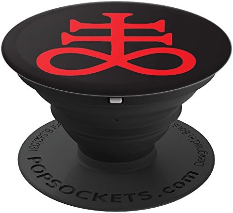 Satanic Cross Red Sigil Brimstone on Black PopSockets Grip and Stand for Phones and Tablets