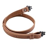Raiseek Rifle Gun Sling Buffalo Hide Leather with Mil-Spec Swivels,Durable Gun Strap, Metal Hardware 1" Wide