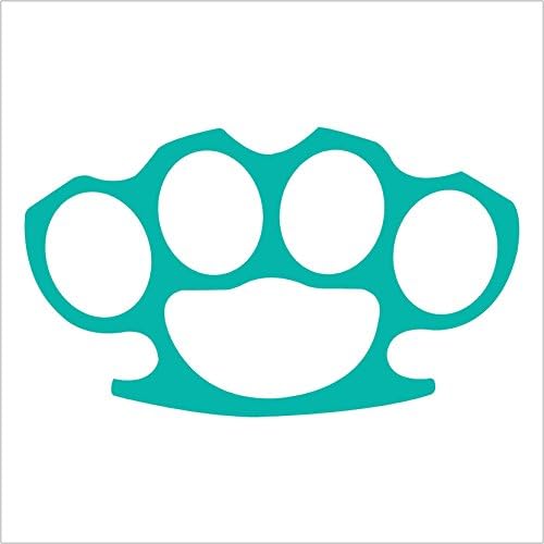 Brass Knuckles - UFC Fighting Nuckles - Car, Truck, Notebook, Vinyl Decal Sticker #2558 (6", Teal)