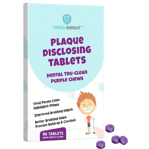 96 Count, Plaque Dental Disclosing Tablets for Kids or Adults, Shows