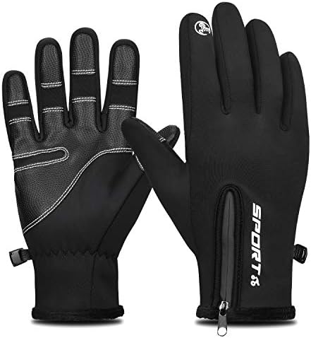 Yobenki アウトドア グローブ 裏起毛 保温 5指 スマホ対応 撥水加工 防寒 革 自転車 バイク スポーツ サイクリング マート 弾性バンドが付い トレッキング 登山 手袋 男女兼用