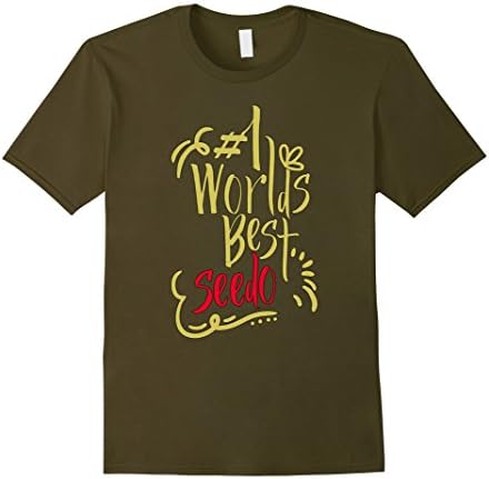 Mens Best #1 Jiddo Seedo Jiddee Giddy Arabic Grandfather T Shirt. Large Olive