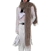 Hzxsny Faux Fur Scarf Large Furry Scarfs Solid Color Long Neckerchief Decoration Warm Scarf for Women Lightweight 2025