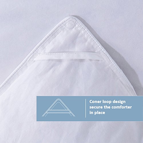 puredown 800 Fill Power White Goose Down Comforter, 700 Thread Count, 100% Cotton Fabric, Queen Size, White