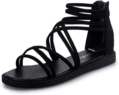 Women Sandals Daoroka Ladies Sexy Summer Sweet Bandage Bohemia Peep-Toe Casual Soft Comfort Beach Holiday Flat Outdoor Shoes (36, Black)