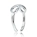 Hoops & Loops 925 Sterling Silver Figure Eight Infinity Adjustable Open Toe Ring for Women