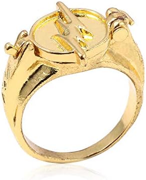 gankchen Lightning Logo Reverse Flash Zinc Alloy Ring for Adult Unisex