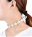 SUNSCSC Handmade Summer Beach Shell Conch White Velvet Rope Choker Necklace Adjustable Conch Shell Necklace Jewelry (White)