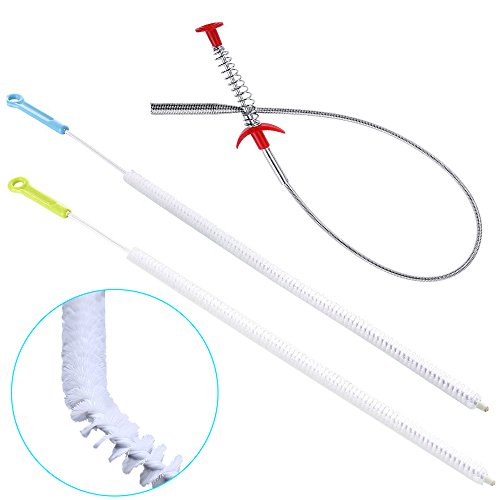 SENHAI 2 rioolafvoerborstel, 71 cm, met 1 afvoerslangvijzels, buigbare afvoerontlasting haarvanger klompverwijderaar… - Afbeelding 3