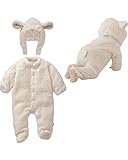 Kidsform Infant Baby Long Sleeves Winter Romper Bodysuit Playsuits Overalls Outfits Set With Hats