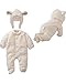Kidsform Infant Baby Winter Cosplay Animal Footed Romper Bodysuit Overalls Outfits Set With Hats
