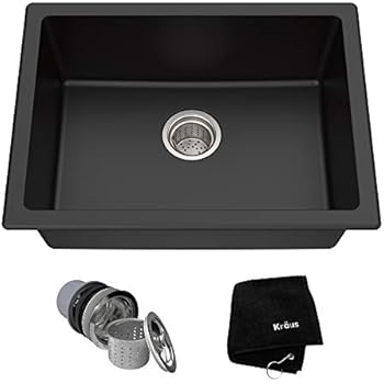 Fregadero de cocina de granito negro Lavello Luxor 100LT (Drainboard
