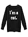 Choies Women's Black Letter Print Pocket Detail Cat Ear Hoodie