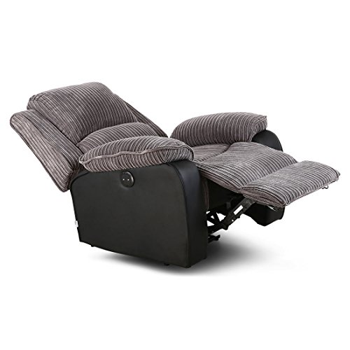 POSTANA Jumbo Cord Fabric Power Recliner Armchair Electric Sofa Reclining Chair (Grey) Buy