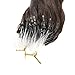 Sunny Loop Micro Ring Remy Human Hair Extensions 50Strands Full Head Darkest Brown (Col #2) Hair Extensions 14 Inches 50gram