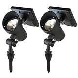 Best Solar Light SOLARLIGHTM-2 LED Spotlight | High Performance 100 Lumens Warm 3000K | Weatherproof Metal Construction |, 2-Pack, 2 Piece