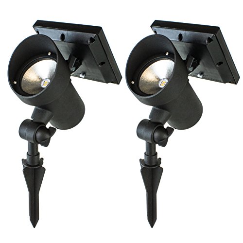 Best Solar Light SOLARLIGHTM-2 LED Spotlight | High Performance 100 Lumens Warm 3000K | Weatherproof Metal Construction |, 2-Pack, 2 Piece