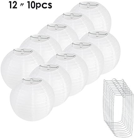 Uping 12〃Round Paper Lanterns |10 Pack| White