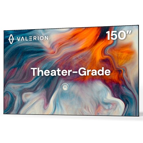 Valerion 150-inch Fixed Frame Projector Screen, 1.3dB Gain, 80% Picture Quality Enhancement, 4K/8K Ultra HD, 3D Compatible, Works with Long Throw, Short Throw & Ultra Short Throw Projectors