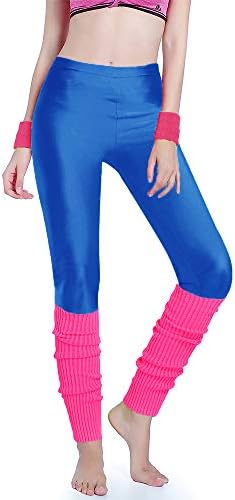 Kimberly's Knit Women 80s Party Neon Capri Running Workout Leggings Leg Warmers