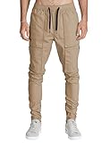 ITALY MORN Men's Chino Cargo Pants Slim Fit Ankle Zipper