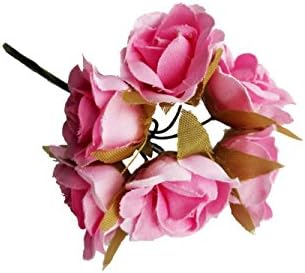 Sunrisee 60 Pcs 1.16'' Artificial Flowers Mini Silk Rose Flower for Wedding Candy Box Card Wreaths Decoration DIY Craft, Pink