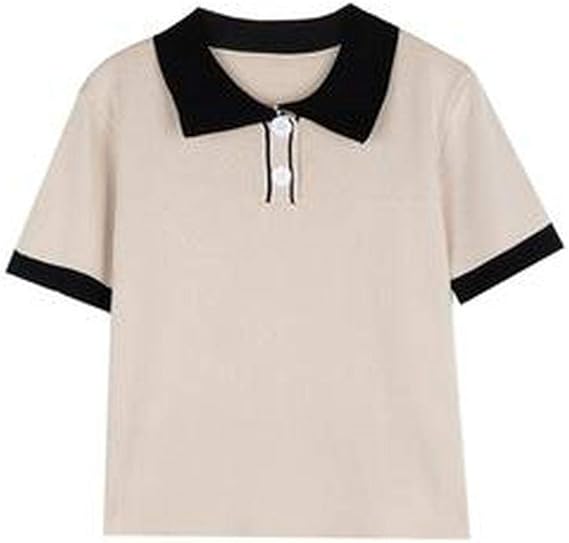 Amazon Yishidai 半袖 ｔシャツ ポロシャツ スポーツシャツ 襟付き ボタン カジュアル シンプル 重ね着 ベージュ F ポロシャツ 通販