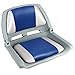 Leader Accessories Molded Fold Down Boat Seat (Gray/Blue)