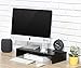 Wood Computer Monitor Stand Riser 16 inch Desktop Stand, Speaker TV Laptop Printer Stand Workspace Organizer (Black-2pack)thumb 2