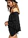 SHEIN Women's Off The Shoulder Bell Ruffle Sleeve Top Blouse - Black One Size
