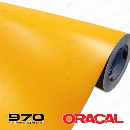ORACAL 970RA-223 MATTE Saffron Yellow Wrapping Cast Vinyl Car Wrap Film 5ft x 6ft (30 Sq/ft)