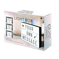 A4 Cinematic Light Box Sign - 105 Letters and Colour Emojis - USB or Battery Operated - USB Cable Included - Vintage Cinema LED Sign