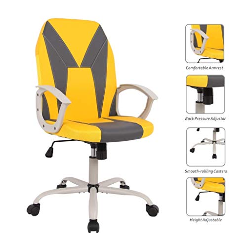 Smugchair Gaming Chair Ergonomic Office Chair Desk Chair Executive Bonded Leather Computer Chair, Yellow