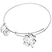 Qina C Sterling Silver 4 Leaf Clover Heart Friends Forever Today Tomorrow Always Adjustable Bangle Bracelet