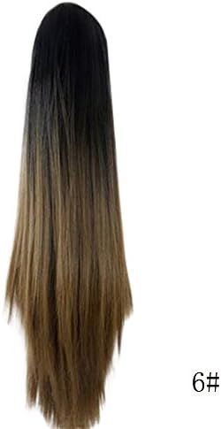 Keliay Cosplay Party Disco Funny Women Fashion Claw Clip Long Straight Ponytail Hair Extensions Wig Hairpiece